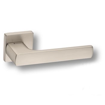 Дверная ручка на квадратной розетке HA252RO11 NBM DOMINO, материал Замак, отделка Никель, 147*52*58 мм