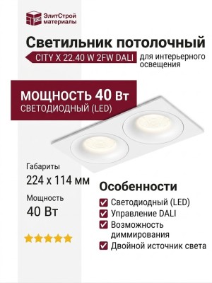Светильник потолочный CITY X 22.40 W 2FW DALI