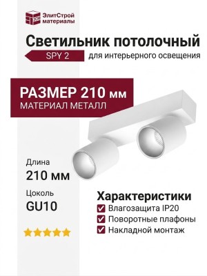 Светильник потолочный SPY 2 11.40 WS