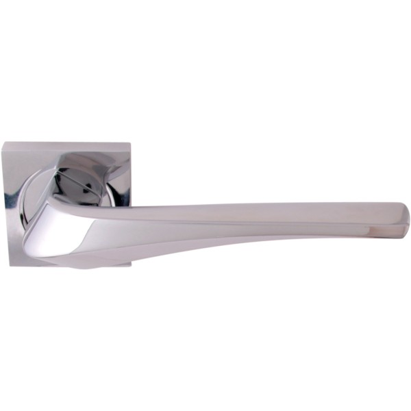 Дверная ручка на квадратной розетке 278K Minerva Полированный хром, материал Замак, отделка Хром, 151*50*68 мм