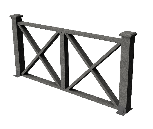 Декоративное ограждение из ДПК GRINDERDECO Тауэр цвет серый базальт