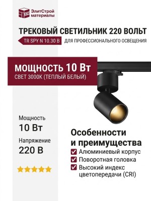 Трековый светильник 220 вольт TR SPY N 10.30 B
