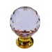 Ручка кнопка Linea Cali 200200PB030OZ violet, материал Латунь, отделка Золото Кристаллы Swarovski, d=30 мм