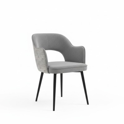Кресло обеденное "Элегант" серое с черными ножками.