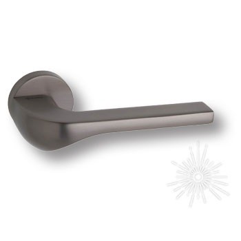 Дверная ручка на круглой розетке "ATEN" HA137RO12 BBN, материал Замак, отделка Титан, 148*52 мм