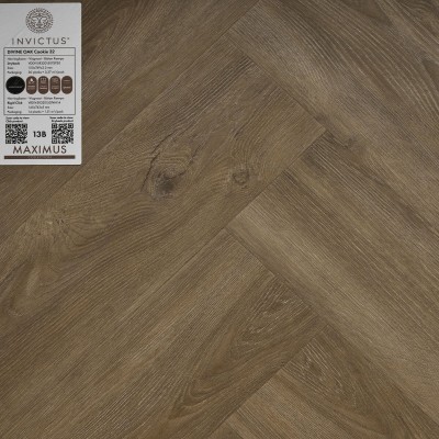 Кварцвиниловая плитка Invictus коллекция Maximus Click Herringbone 32 Divine Oak Cookie
