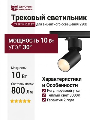 Трековый светильник 220 вольт TR SPY N 10.30 BW