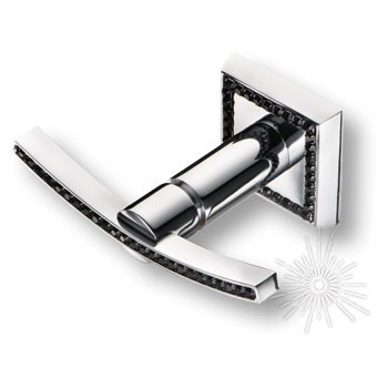 Крючок 3506-2-75-005 BLACK, материал Латунь, отделка Хром Кристаллы Swarovski, 86*54*120 мм