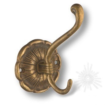 Крючок "Барокко" 130100, материал Латунь, отделка Бронза, 70*100 мм