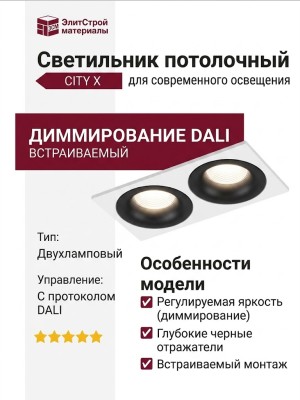 Светильник потолочный CITY X 22.40 B 2FW DALI