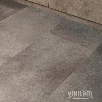 Виниловый пол Vinilam коллекция CERAMO VINILAM Stone Цемент Стальной 71610