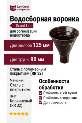 Водосборная воронка Grand Line, коричневая (RR 32)