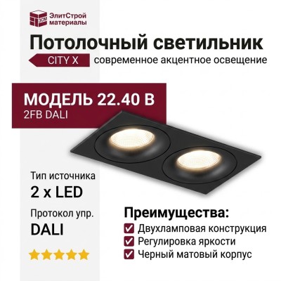 Светильник потолочный CITY X 22.40 B 2FB DALI