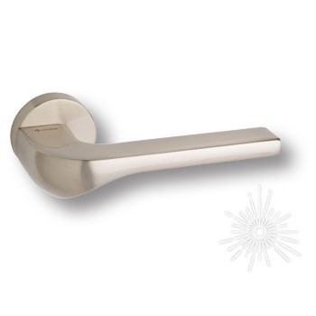 Дверная ручка на круглой розетке "ATEN" HA137RO12 NB, материал Замак, отделка Никель, 148*52 мм