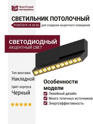 Светильник потолочный POINTER N 18.40 BG