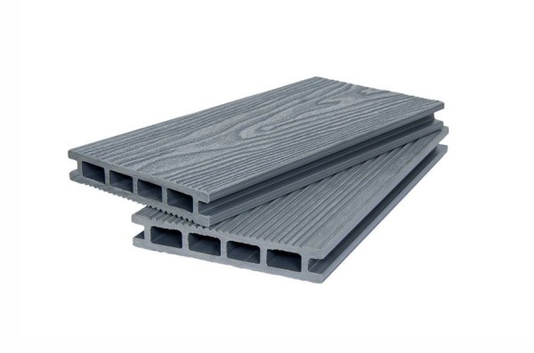 Террасная доска ДПК POLIVAN GROUP 3D+вельвет пустотелая двусторонняя DENPASAR серого цвета