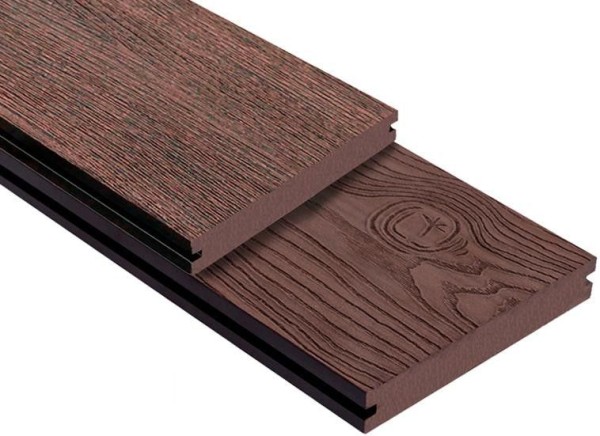 Террасная доска ДПК Outdoor 3D сплошная STORM/OCEAN BROWN коричневая смешанная