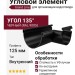 Угловой элемент 135° Внутренний, Grand Line, Черный (RAL 9005)