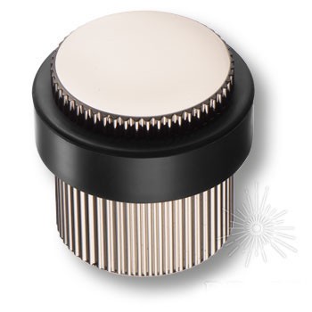 Дверной ограничитель напольный DS1016 0038 PN-P6, материал Замак, отделка Никель, 36*d=32/39 мм