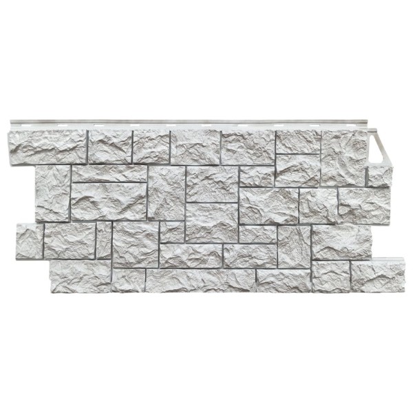 Фасадная панель FineBer, Дикий камень, Белый мелованный