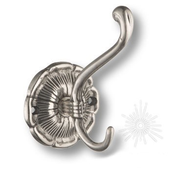 Крючок "Барокко" 140100, материал Латунь, отделка Серебро, 70*100 мм