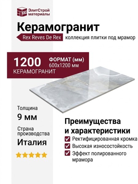 Rex Ceramiche Reves De Rex Bleu Glossy 60x120 769817