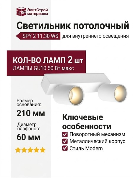 Светильник потолочный SPY 2 11.30 WS