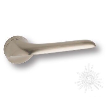 Дверная ручка на круглой розетке "VARUNA" HA142RO12 NB, материал Замак, отделка Никель, 152*52 мм