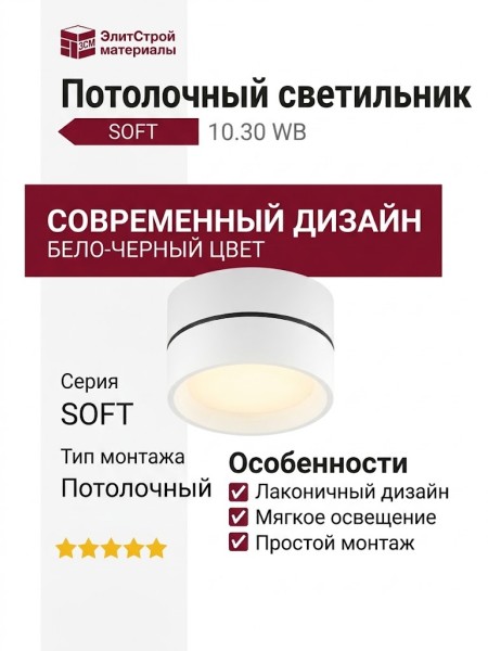 Светильник потолочный SOFT 10.30 WB