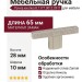 Ручка кнопка 8.1177.0012.0911, материал Замак, отделка Никель, 65*10*28 мм