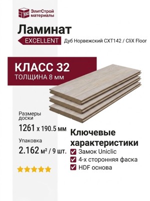 Ламинат CliX Floor коллекция Excellent Дуб Норвежский CXT142