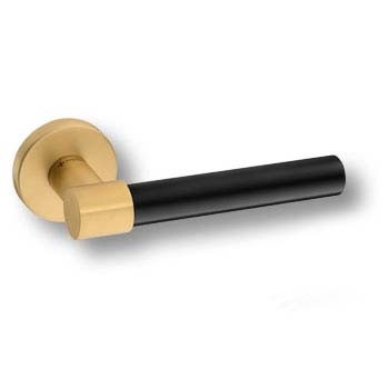 Дверная ручка на круглой розетке AXE HA186RO12 GB-GB/AL6, материал Замак, отделка Латунь Черный, 153*52*67 мм