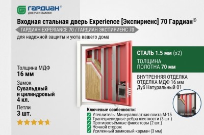 Стальная дверь Experience [Экспириенс]  70 Гардиан®