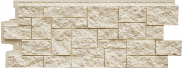 Фасадная панель Grand Line, Дикий камень Классик, Молочный