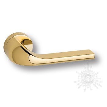 Дверная ручка на круглой розетке "NETA" HA143RO12 GL, материал Замак, отделка Золото, 148*52 мм