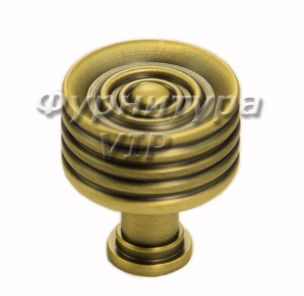 Ручка кнопка BERRA-14 30 мм бронза, материал Замак, отделка Бронза, 33*d=30 мм