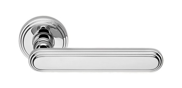 Дверная ручка на круглой розетке "CHIC" CR 1670/004, материал Латунь, отделка Хром, 149*53 мм