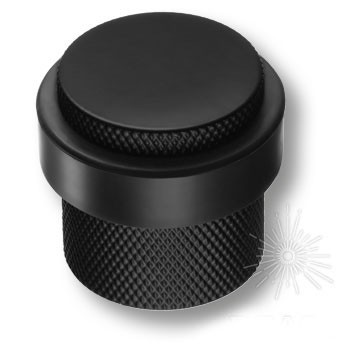 Дверной ограничитель напольный DS1017 0038 AL6-P6, материал Замак, цвет Чёрный, отделка Черный, 36*d=32/39 мм