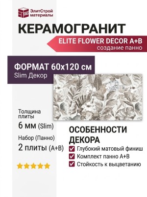 Staro Slim Decors Elite Flower Decor A+B Matt 60x120 С0005508