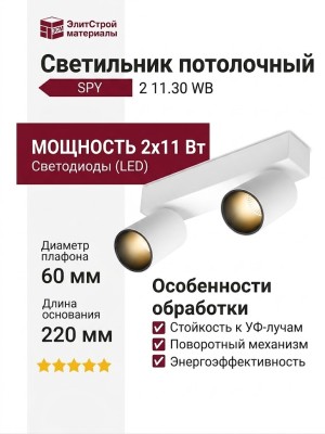 Светильник потолочный SPY 2 11.30 WB