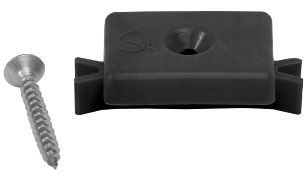Пластиковая клипса с саморезом для шовного монтажа Grinder 5 мм, черная.