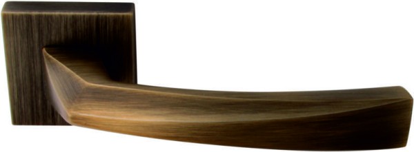 Дверная ручка на квадратной розетке "CRYSTAL" 268 МАТОВАЯ БРОНЗА, материал Замак, отделка Бронза, 140*50*50 мм