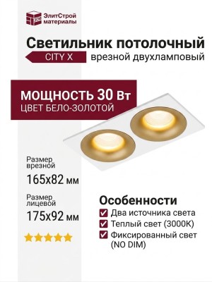 Светильник потолочный CITY X 22.30 G 2FW NO DIM