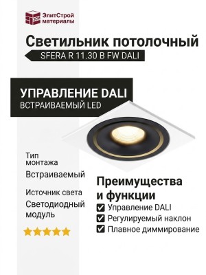 Светильник потолочный SFERA R 11.30 B FW DALI