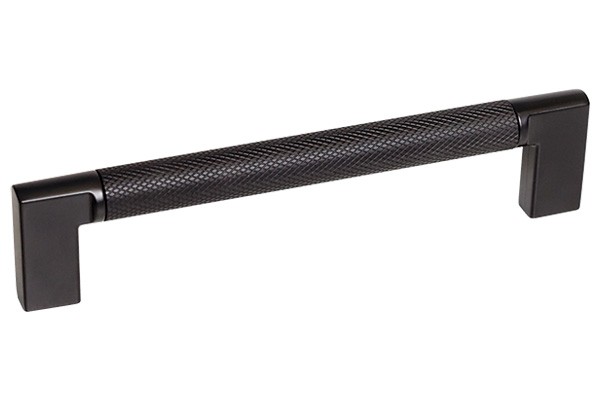 Ручка скоба 2457-142PB12PB12, материал Замак, цвет Чёрный, отделка Черный, 142*12*32 мм