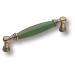 Ручка скоба 1160-40-128-GREEN, материал Замак Керамика, цвет Зелёный, отделка Бронза Керамика, 37*20*143 мм
