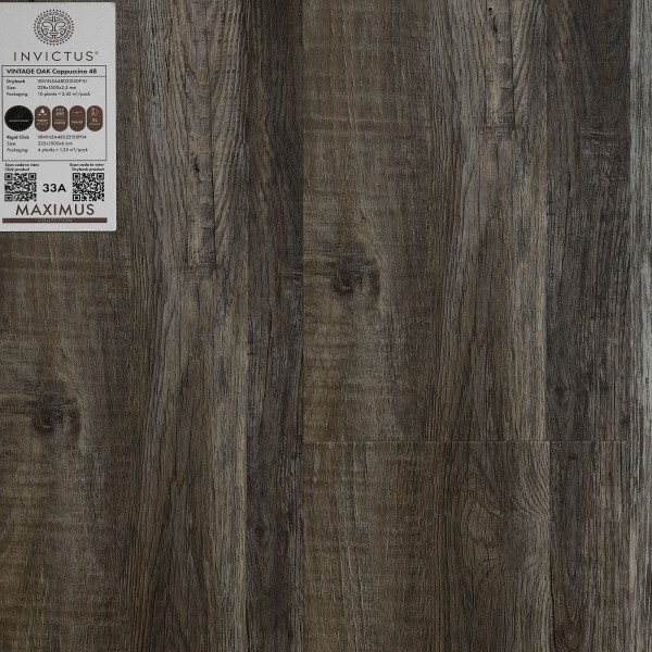 Кварцвиниловая плитка Invictus коллекция Maximus Click XL Plank 48 Vintage Oak Cappuccino