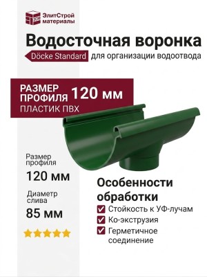 Водосточная воронка Docke Standard, цвет зелёный