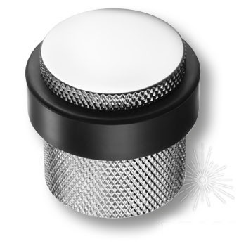 Дверной ограничитель напольный DS1017 0038 CR-P6, материал Замак, отделка Хром, 36*d=32/39 мм