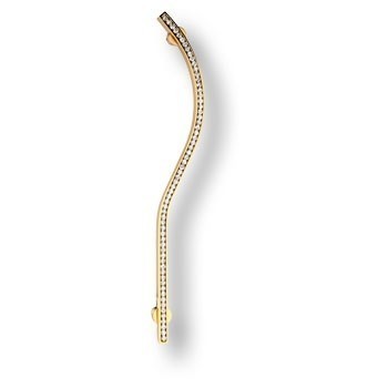 Ручка скоба (правая) 2573-030-224-RIGHT, материал Латунь, отделка Золото Кристаллы Swarovski, 260*8*28 мм